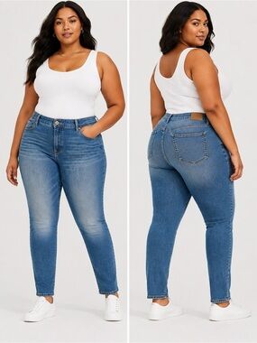 Torrid Blue Skinny Jeans Size 18 Stretch Denim Casual Everyday Classic NWT